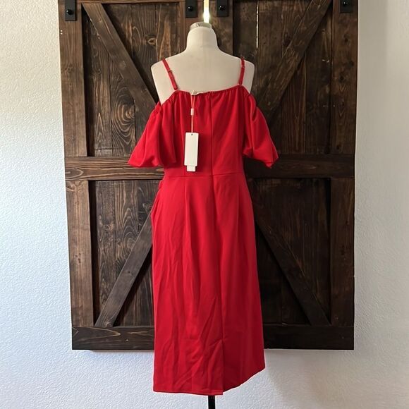 Belle Poque Two-Way Ruched Spaghetti Straps Off-Shoulder Bodycon Cocktail Dress - Picture 8 of 15